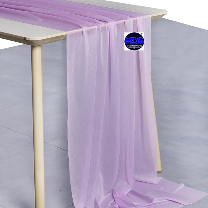 MDS Halloween Chiffon Table Runner - 1 Pack, 29 x 170 Inches, 14ft Each - Sheer Spooky Table Runners for Haunted House Parties, Trick-or-Treat Tables, Witchy Décor, Wedding & Events - Orchid