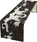 Cow Print Table Runner, Brown Cowhide Print Western Style Table Runner Country Farmhouse Cottage Cow Patten Table Decoration for Home Kitchen Dining, 13x90 Inch