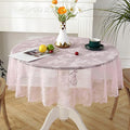 Jeloris Round Lace Tablecloth with Elegant Scalloped Bottom for Any Special Event Such as Wedding, Birthday Party, Baby Shower, Anniversary (60 inch, Style 2)