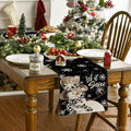 Snowman Snowflake Let It Snow Winter Table Runner – Black
