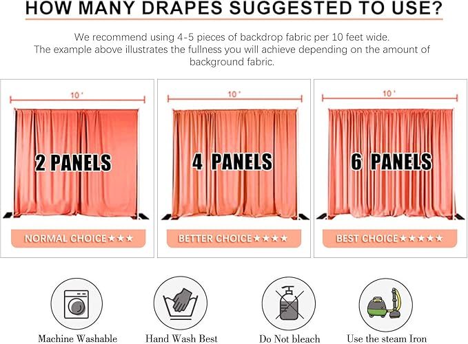 2 Panels Burgundy Backdrop Curtain, 10 x 7 Feet Background Curtains for Parties, Weddings, Baby Showers, Bachelorette Halloween, Christmas Birthday Party Photoshoot Backdrop Curtains Decorations