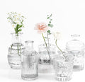 5 Piece Mini Bud Vase Set, Clear Glass Small Vases