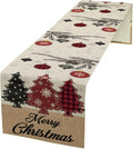 Merry Christmas Table Runner,Winter Xmas Holiday Kitchen Dining Table Decoration for Home Party Decor 13x70 Inch
