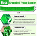 10 Feet Foil Fringe Garland Metallic Tinsel Streamers, 6 Pack – Green