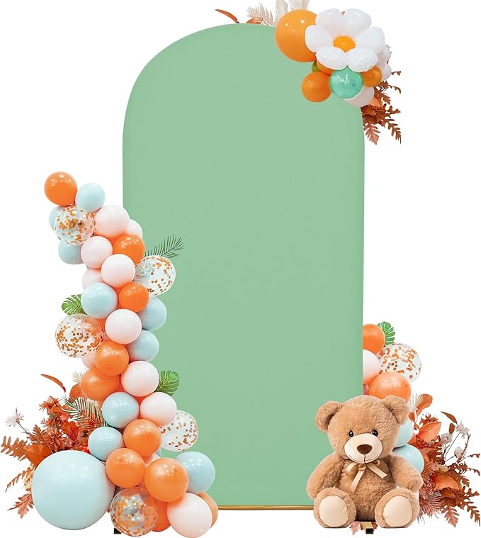 Wedding Arch Cover 5FT Arch Backdrop Cover Spandex Fitted Arch Cover for Round Top Chiara Backdrop Stand Covers for Wedding Birthday Party Baby Shower Banquet Ceremony Decoration