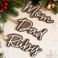 2Pcs Personalized Christmas Stocking Name Tags Custom Wooden Stocking Name Tag Customized Letters Tags Custom Xmas Stockings Hanging Tag Gifts for Christmas Stockings