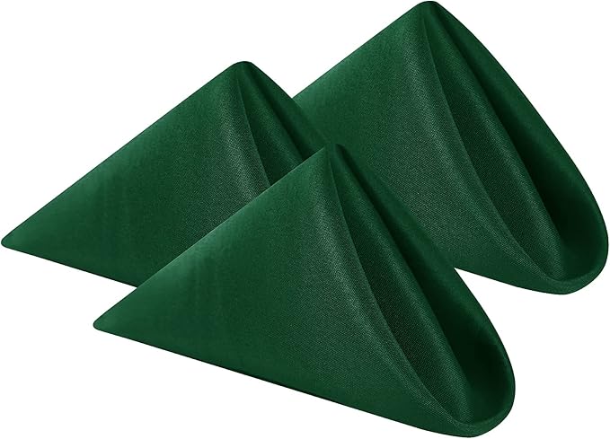Cloth Napkins 20x20 inch Washable Polyester Dinner Napkins Soft Table Napkins for Wedding Party Dining Banquet(Hunter,50PCS)