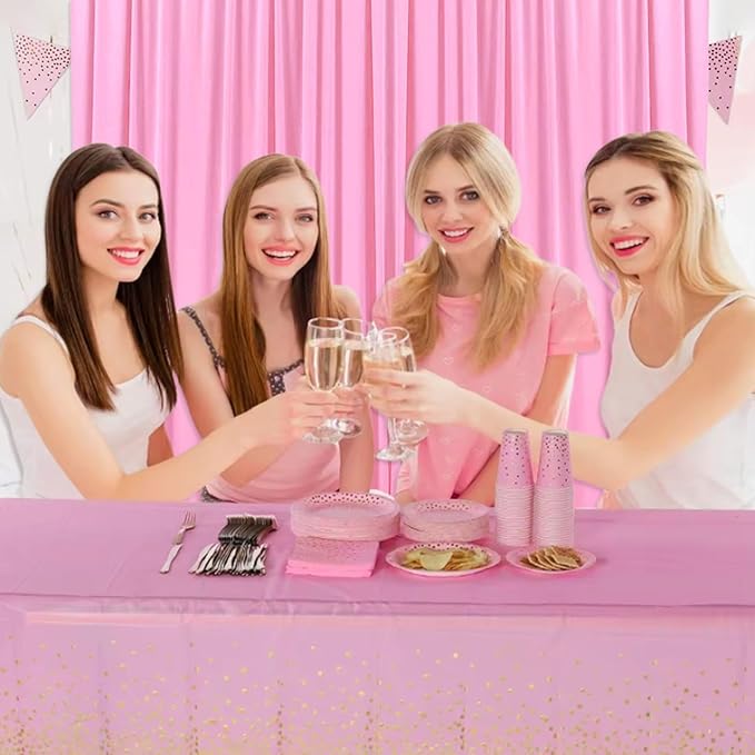 2 Panels Pink Backdrop Curtain, 10 x 7 Feet Background Curtains for Parties, Weddings, Baby Showers, Bachelorette Halloween, Christmas Birthday Party Photoshoot Backdrop Curtains Decorations