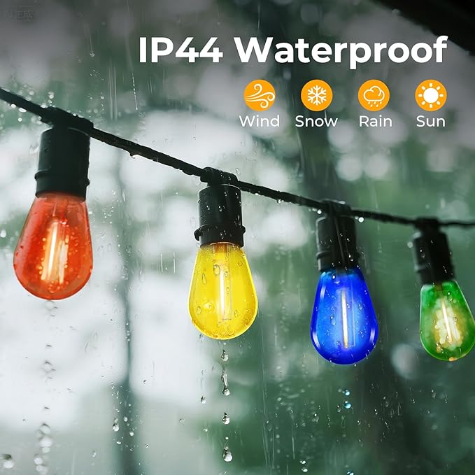 LED Bulbs 24 Pack S14 Multicolor Outdoor Replacement Bulbs