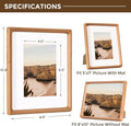 Picture Frame USA-Sourced Cherry Wood Solid Original Wood, 8x10 – Natural