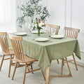 maxmill Lux Faux Linen Tablecloth with Slubby Textured Weaves Wrinkle Free Anti-Shrink Soft Table Cloth for Kitchen Dining Tabletop for Outdoor and Indoor Use Rectangle 60 x 84 Inch Sage Green