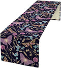 Moth Table Runner, Boho Aesthetic Moth Magic Table Runner for Home Kitchen Dining Party Indoor Outdoor Decoration 13x60 Inch
