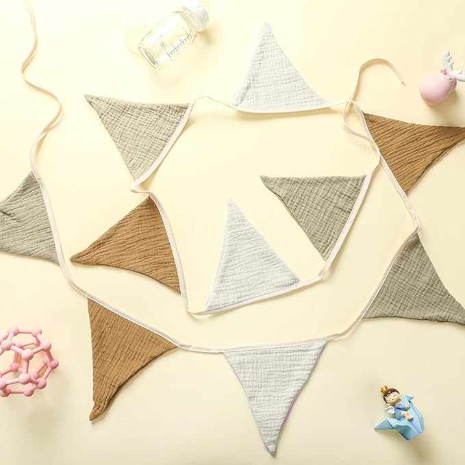 Banners: 2 Cotton Pennant Garlands, 7.75 Ft Each, 10 Flags per Strip