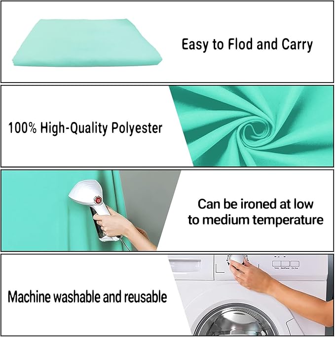10x10FT Lake Blue Screen Backdrop for Photography, Chromakey Blue Photo Background Curtain Seamless for Video Meeting Photoshoot Party