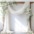 Socomi Wedding Arch Draping Fabric 1 Panel 29" x 19Ft Ivory Sheer Chiffon Curtain Drapes 6 Yards for Wedding Ceremony Birthday Party Decoration