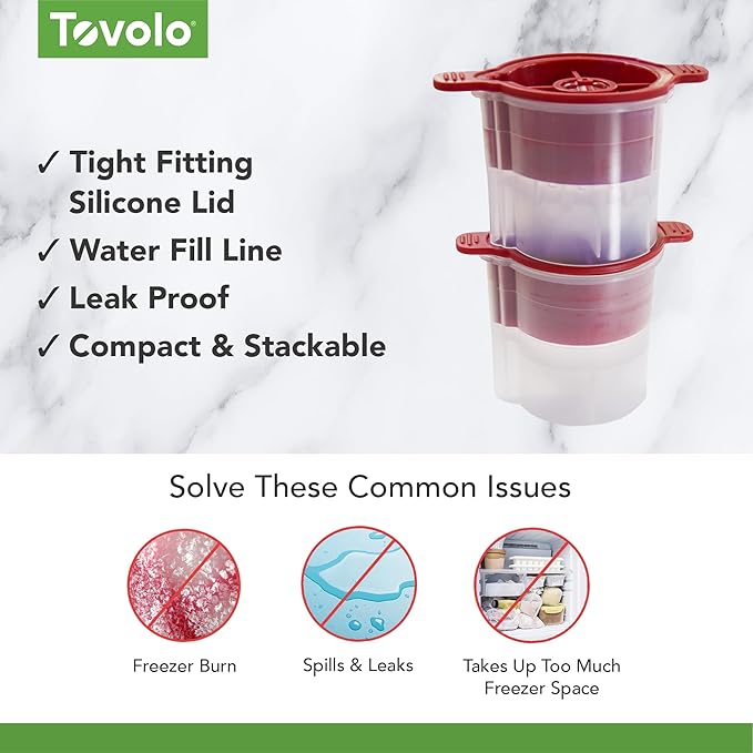 Ice Cube Molds, 4 Holiday Ornament Shapes with Silicone Lids