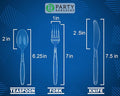 Plastic Cutlery Set, 360 Pieces in Sapphire for Parties