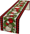 Christmas Table Runner,Seasonal Winter Xmas Holiday Farmhouse Table Cloth Kitchen Dining Table Decoration for Home Party Decor 13x60 Inch
