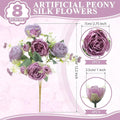 8 Bundles Artificial Peonies Flowers Boho Faux Flowers Arrangements