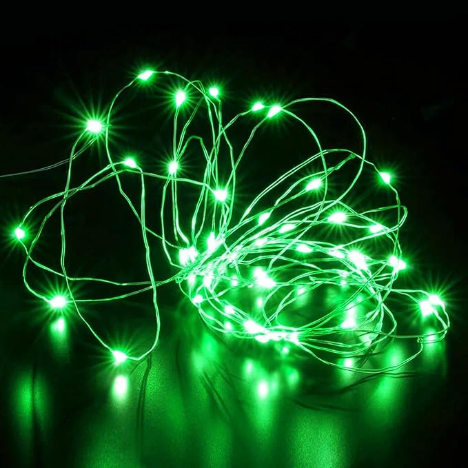 Aogist 24 Pack Fairy Lights 3 Modes 7ft 20 LED Waterproof,Battery Operated Silver Wire Firefly Starry Moon Mini String Lights for Mason Jars Christmas DIY Crafts Wedding Party Bedroom,Green