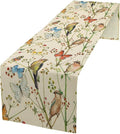 Brown Bird Floral Table Runner Spring Flower Kitchen Table Decoration Suitable for Family Dinner Decoration 13x36 Inch