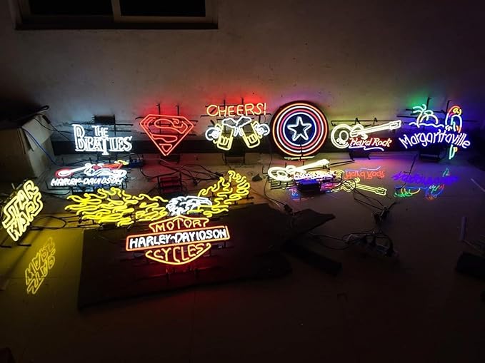 Neon Signs Bar Bedroom Sign Quality Guitar Wall Decor Man Cave Home Bar Pub Recreation Room Game Lights Windows Glass Wall Signs Party Birthday Bedroom Bedside Table Decoration Gifts 24 X 20 Inches