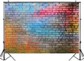 Colorful Brick Wall Photo Backdrop Baby Birthday Wedding Party, 8x6ft