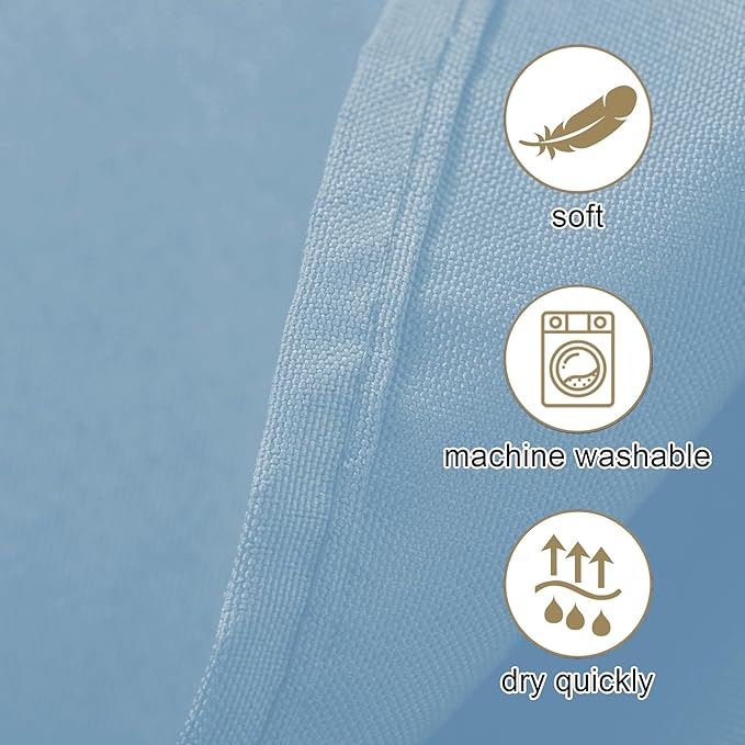 Ascoza 2pack 108 Inch Blue Mist Round Tablecloth in Washable Polyester Fabric for Wedding/Banquet/Restaurant/Parties