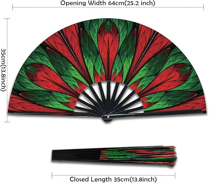 Boots on The Ground Fan, Large Folding Hand Fan for Women and Men, Popping Fans for Line Dancing for Raves, EDM, Dance Party, and Home Decoration