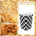 Checkered Popcorn Boxes Mini Paper Popcorn Bags for Race Car, 50 Pcs