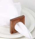 Wooden Napkin Rings Set of 12 Fall Decor for Home Square Acacia Wood