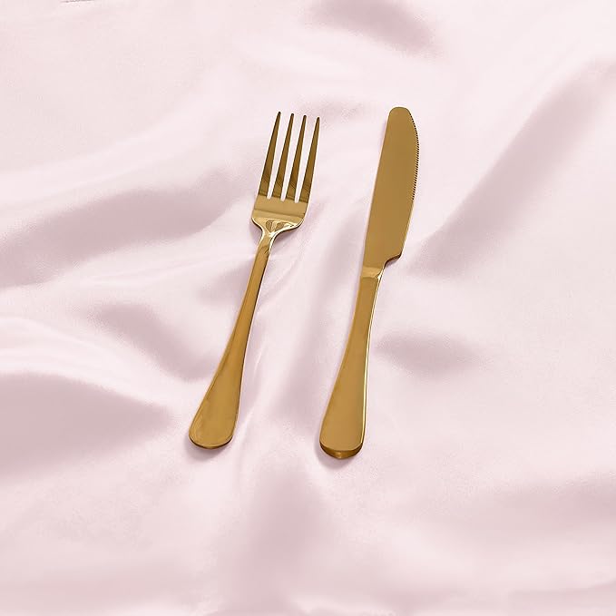 12 Pieces Light Pink Satin Napkins, 17" x 17" Square Table Napkins, Silky Soft Smooth Washable Napkins for Restaurant, Weddings, Dinner, Party Decoration