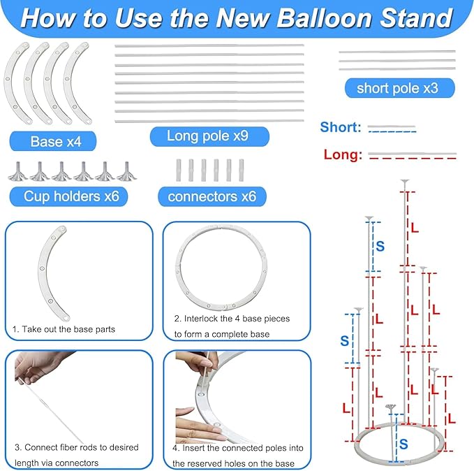 Balloon Arch Kit with Electric Pump, 9 ft Tall by 10 ft Wide