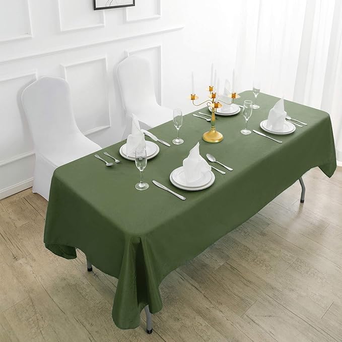 Rectangle Tablecloth 60x102 inch Washable Polyester Fabric Table Cloth for Wedding Party Dining Banquet Decoration（60x102, Willow）
