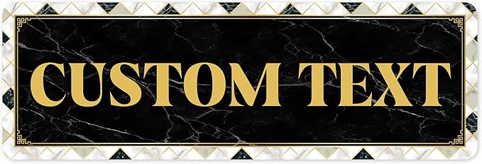 Custom Sign, Custom Street Sign, 11 Font Colors, 13 Font Styles, 4 Hole Options, 22 Sizes, 6x18 Inches, Rust Free DiBound, Fade Resistant, Made in USA by My Sign Center (Marble Tile)