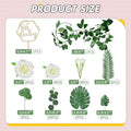 Cake Topper Kit, 34 Pieces, Wood Topper with Silk Roses and Leaves