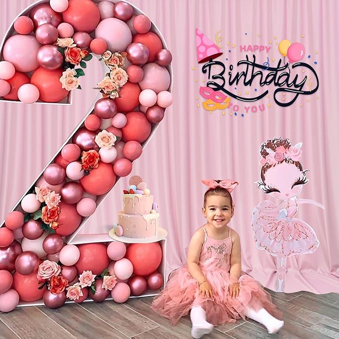 Pink Backdrop Curtain for Parties Rod Pocket Pink Curtains Photography Backdrop Drapes Privacy Fabric Decoration for Birthday Party Wedding Baby Shower Home Decor, 5ft x 8ft, 2 Panels