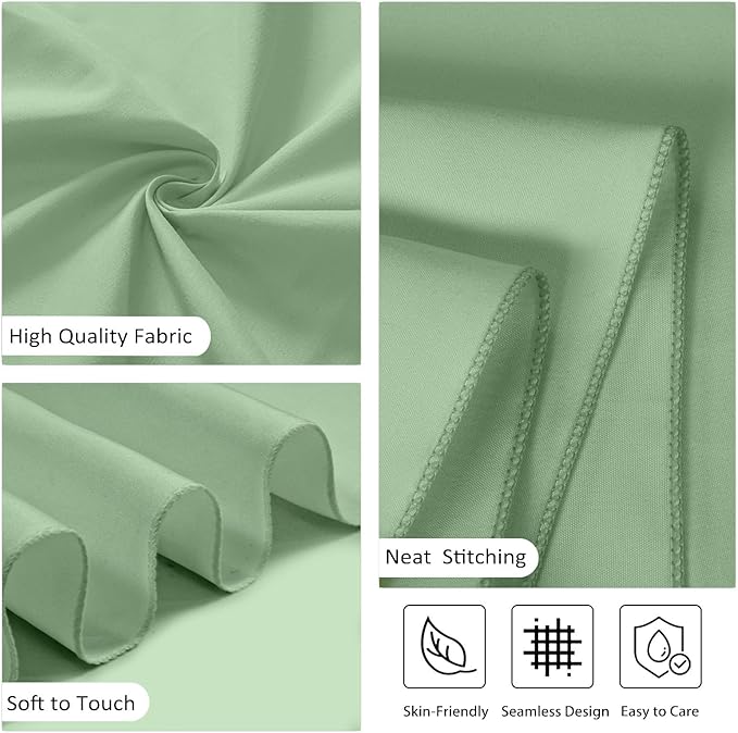 8 Pack Sage Green Round Tablecloth 90 Inch Stain and Wrinkle Resistant Round Sage Green Table Cloth Reusable and Washable Polyester Fabric Table Covers for Buffet Wedding Party and Banquet