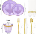 Plastic Dinnerware Set (25 Guests), 175 Pcs – Purple