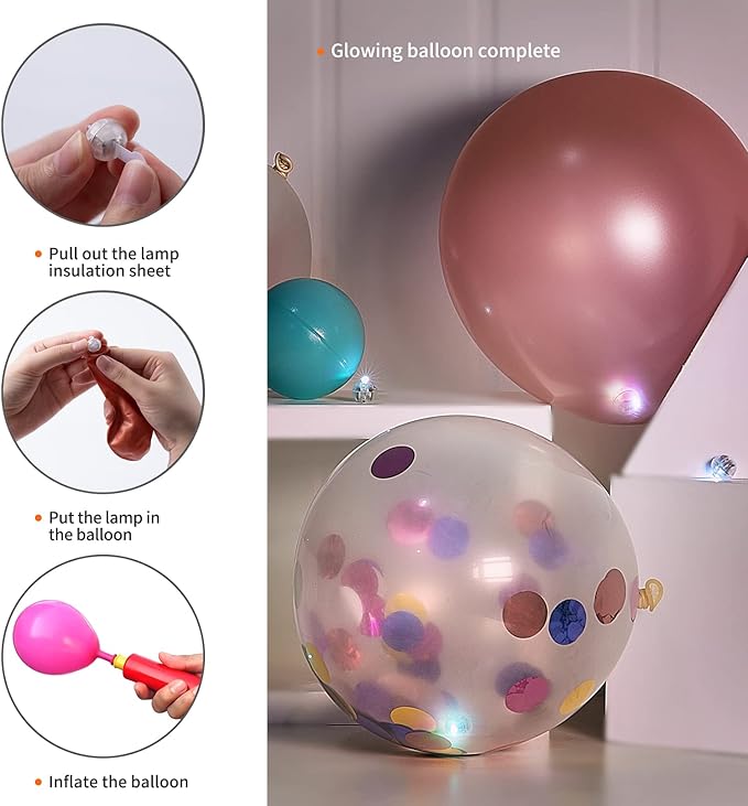 Aogist 100pcs Blue Mini Lights with Hook,Long Standby Time Waterproof LED Balloon Light,Battery Powered,Ball Lamp for Balloon Paper Lantern Birthday Party Christmas Halloween (Matching Tag Rope)