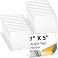 Vicenpal 200 Pcs 7x5 Inch Clear Acrylic Sign Holder Plastic L-shape Vertical Menu Stand, Picture Photo Frames, Table Paper Holder, Flyer Sign Display Stand for Restaurants, Store, Office, Wedding