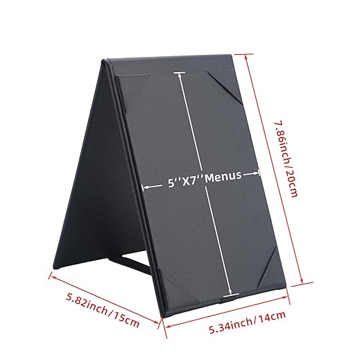 Menu Covers - Set of 10 Double-Sided Table Tent Cards for Restaurant, Dinner Party, and Bar Menus - Includes Bill Holder and Reserved Seating Signs - Easy to Clean and Foldable (20, 5 * 7)