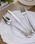 350 Piece Plastic Dinnerware Set for 50 Guests – Silver