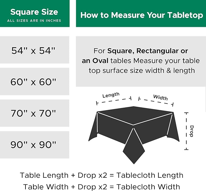 Biscaynebay Textured Fabric Christmas Square Tablecloths 54x54 Inches, Red Water Resistant Spill Proof Tablecloths for Dining, Kitchen, Wedding and Parties, Machine Washable
