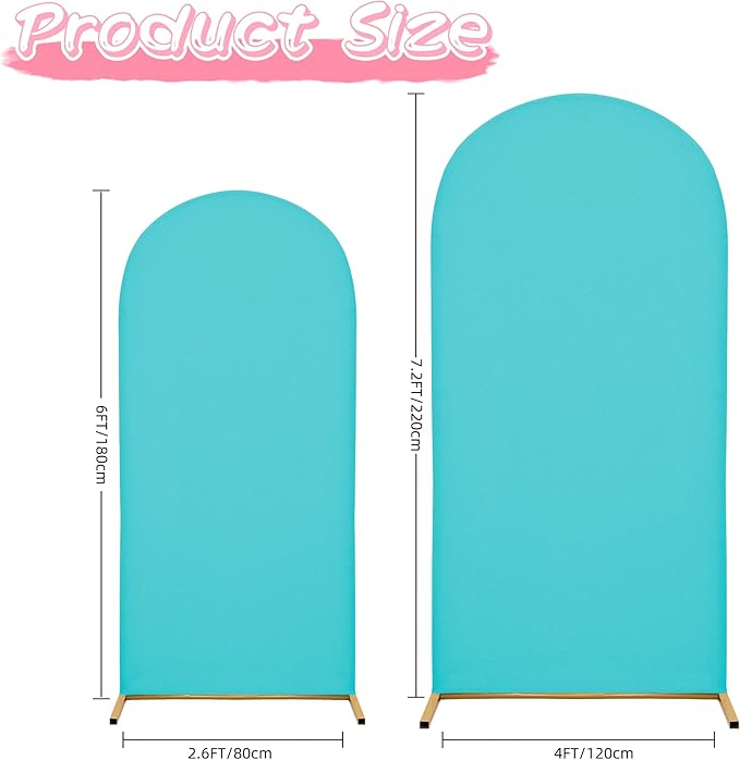 7.2FT Wedding Arch Covers Arch Backdrop Cover Arch Stand Covers Set Arch Cover Spandex Fabric Stretchy Backdrop for Wedding Birthday Party Decoration Baby Shower (Sky Blue)