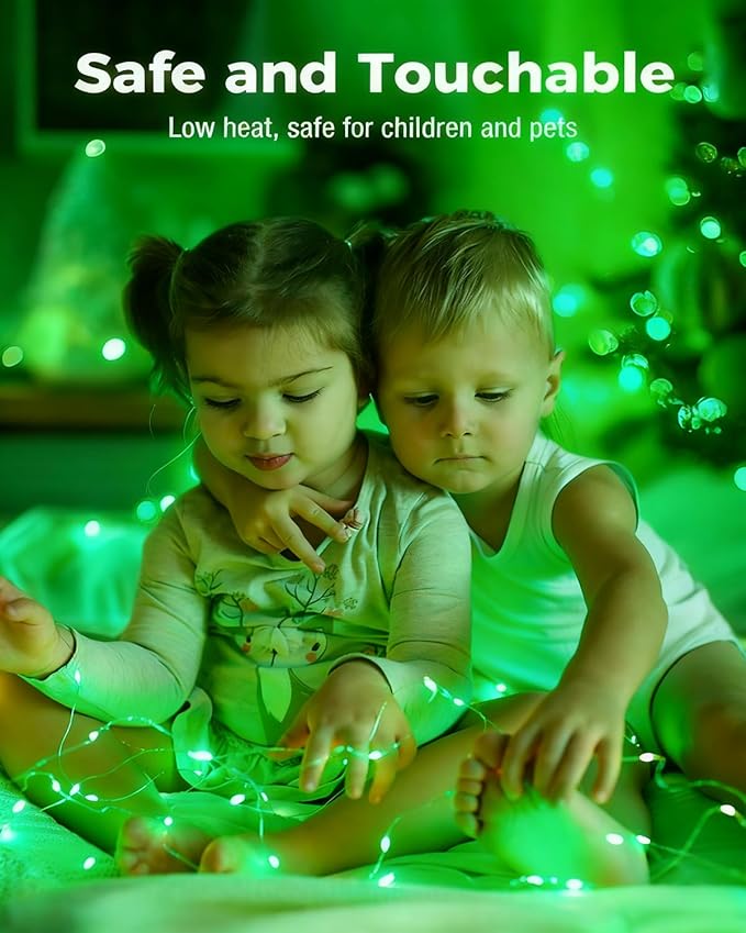 btfarm 6 Pack Fairy Lights Battery Operated, 7FT 20 LED Mini String Lights Waterproof Silver Wire for Mason Jars Centerpiece Table Crafts Bedroom Christmas Decoration, Green