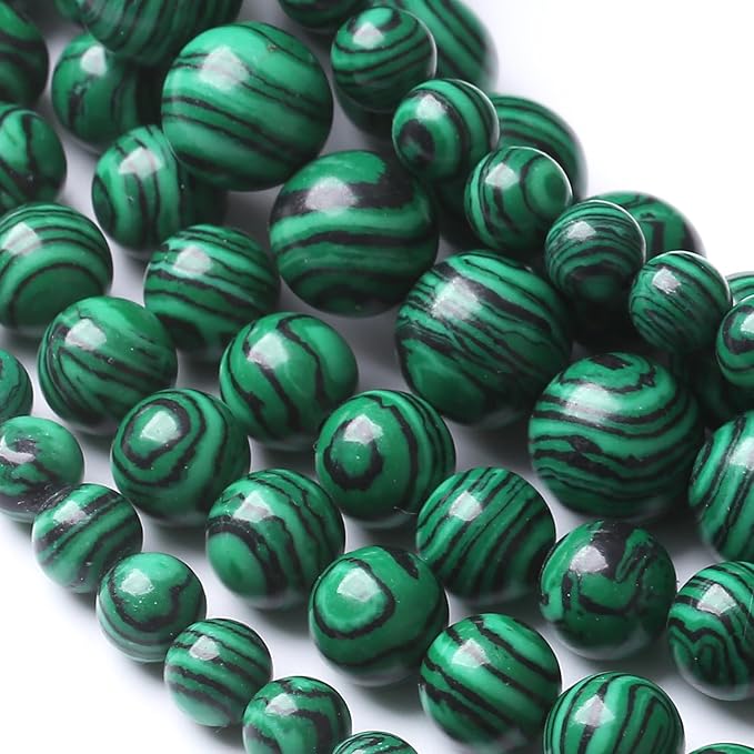 Turquoise Stone Beads Gemstone Round Crystal Energy Jade Beads Stone Beads for Jewelry Making DIY Bracelet Necklace Jewelry Making 1 Strand 15.5inch 45PCS 8MM