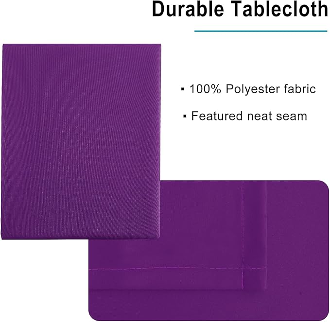 Hiasan Royal Purple Tablecloth for Rectangle Tables - Waterproof and Spillproof Washable Fabric Table Cloth for Dining Room Kitchen Party, 60 x 120 Inch