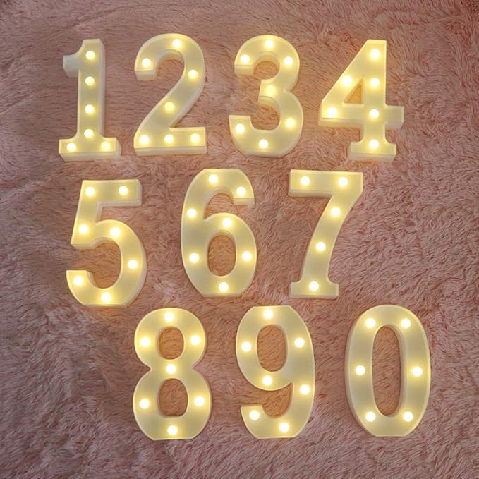 MUMUXI Marquee Light Up Letters | Large Light Up Numbers | Battery Powered and Bright with Every Letter of The Alphabet | for Wedding, Birthday, Party, Celebration, Christmas or Home Decoration (6)