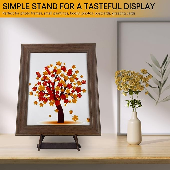 2 Pack 13 Inch Wooden Large Plate Display Stands, Book/Easel Plate Holder, Frame Holder Stand for Bowl, Pottery, Pictures, Books, Artwork